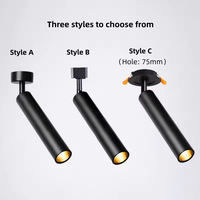 Spot LED COB sur rail, encastré ou en saillie, à tube long, en aluminium noir et blanc, rotatif, pour intérieur, maison et commerce