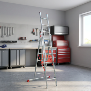 ATS-360 A-Type 3-Section Telescoping Sliding Straight <b>Ladder</b> 60 Step Modern Extreme Height Extendable 1.2mm Thick Aluminum 150kg - Product Image 2