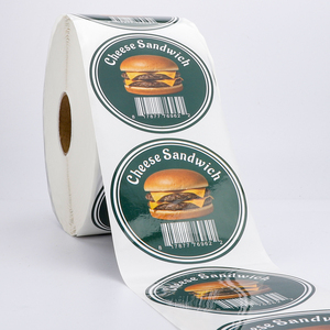 Autocollant personnalisé imperméable en vinyle rond pour logo <span class=keywords><strong>de</strong></span> hamburger, étiquette d'emballage pour restauration rapide, charcuterie, boîte à emporter, scellage - Product Image 5