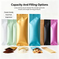 Sachet d'emballage personnalisé à soufflet latéral, petit format, pour poudre de café, thé en stick, supplément de collagène et de protéines