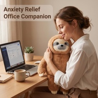 Peluche paresseux lestée de 2,2 kg avec compartiment intérieur amovible, compresses chaudes/froides micro-ondables pour soulager l'anxiété