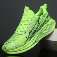 Chaussures de sport légères à tige en mesh respirant pour hommes, imprimé graffiti tendance, chaussures de course, logo personnalisé OEM, vente en gros de chaussures pour hommes