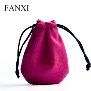 FANXI Wholesale Custom Printed Dust Proof Small Jewelry Gift Suede Drawstring Suede <b>Pouch</b> Bag - Product Image 6