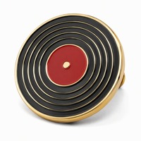 Épinglette vintage en forme de disque vinyle pour concerts de rock indépendant, cadeaux pour musiciens, vestes en jean et sacs à dos