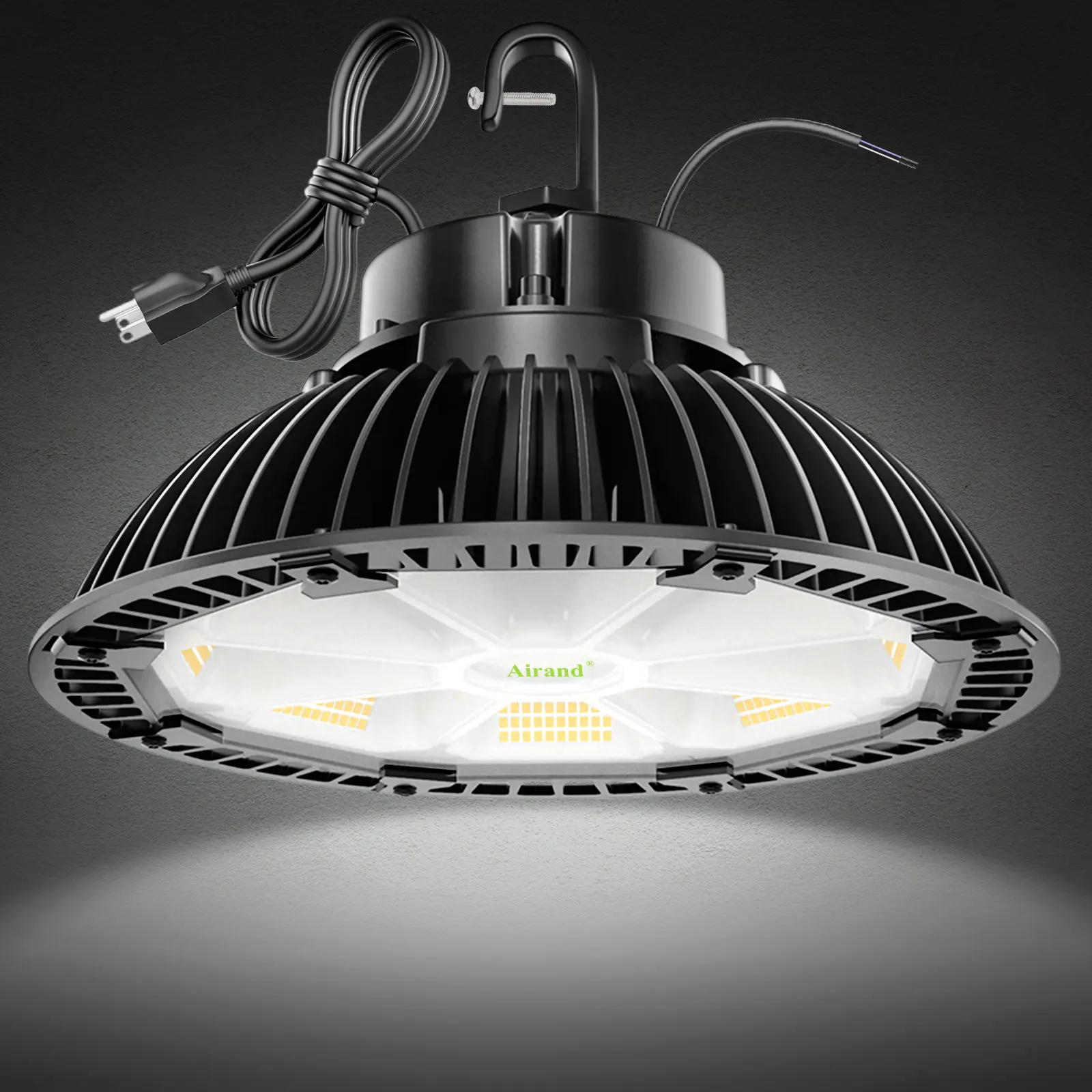 Süper parlak 200W endüstriyel tavan lambası 28000LM IP65 benzin istasyonu UFO LED yüksek raf lambası tavan lambası kısılabilir