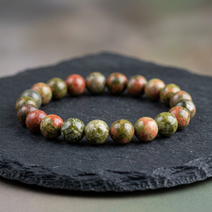 Bracelet en perles d'Unakite naturelles, bracelet en pierre de chakra, bracelet en cristal, fournisseur en gros, fabricant pour bijoux de guérison - Product Image 3