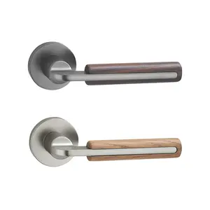 Wooden Design Door Lever Handle Zinc Alloy Quick Dispatch Interior Door Handles And Locks ZR02-108W