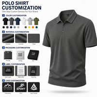 Chemises polo en spandex à manches courtes avec impressions par sublimation personnalisées, chemises de golf, chemises polo pour hommes