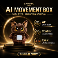 Jouet en peluche interactif IA avec module oculaire d'animation intelligent et système de mémoire, animal en peluche pour enfants, cadeau