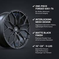 Nuevas llantas de aleación forjadas de una pieza de 16 a 24 pulgadas, multirradio, 5x112, 5x114.3, 5x120, negro mate, de alto rendimiento, personalizadas, 25 mm ET