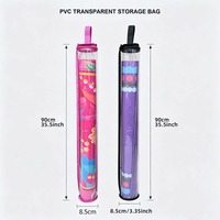 Sac de rangement suspendu pour tapis de mahjong en PVC transparent, moderne et minimaliste, avec doubles fermetures éclair, portable, personnalisable, fabriqué en Chine, modèle 87