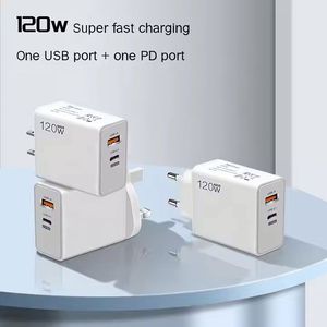 120W USB Charger Fast Charging QC 3.0 67W Fast Charger Type C <b>Adapter</b> Dual Ports USB PD Charger for Mobile Phones - Product Image 2