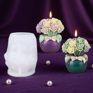TangChu Flower <b>Basket</b> Design Silicone Mold Set for Candle and Soap Making - Product Image 3