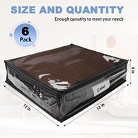 Sacs de rangement transparents à fermeture éclair Texpack, sacs de rangement en plastique pour pulls, lot de 6, organiseur de vêtements pour couvertures, pulls, draps, édredons