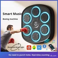 Machine de boxe murale connectée intelligente pour entraînement sportif à domicile, en PU, avec musique et cible LED