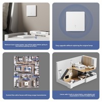 Interrupteur à distance intelligent sans fil à double commande 220V, sans câblage requis, panneau d'attache ignifuge en PC pour luminaires domestiques