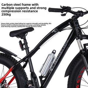 Vélo de montagne tout-terrain en acier à haute teneur en carbone, vitesses 21-24, freins à double disque, pour adultes, adolescents et collégiens - Product Image 2