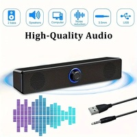 Altavoz Bluetooth con Cable USB Portátil, Barra de Sonido con Luz LED para Computadora de Escritorio con Audio de Alta Calidad