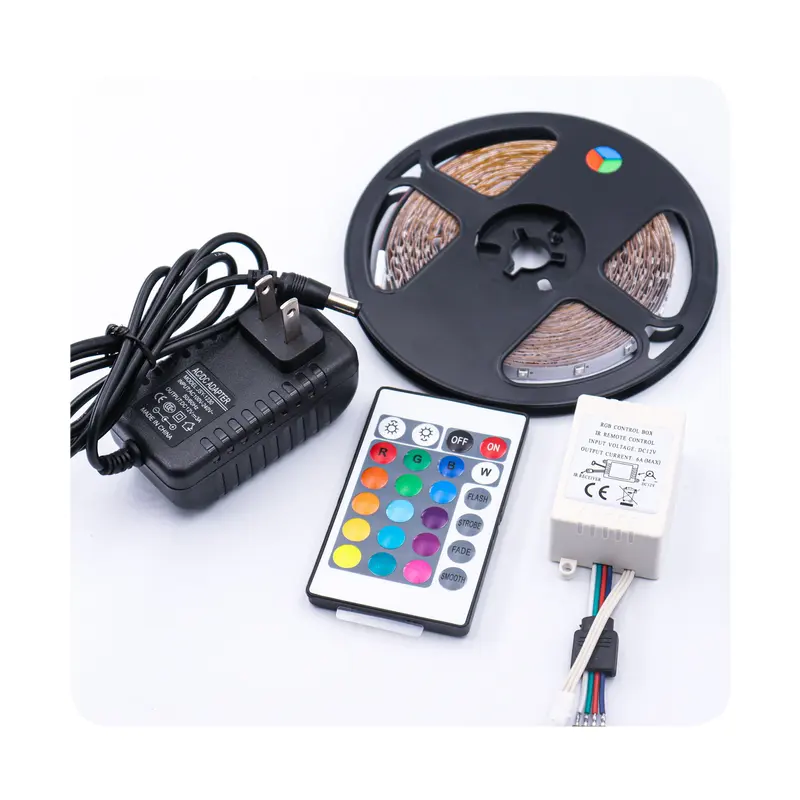 Newdc12v Rgb Led Strip Kit Mágico Flexível Impermeável Ao Ar Livre 5m Led Strip 2835 Smd Ip65 Led Tiras Luzes Com Led Driver2024