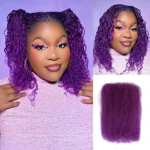 <span class=keywords><strong>Expression</strong></span> humaine tressage cheveux pré-étiré Extension Afro crépus humain tressage cheveux en vrac Extension pour les femmes noires - Product Image 3