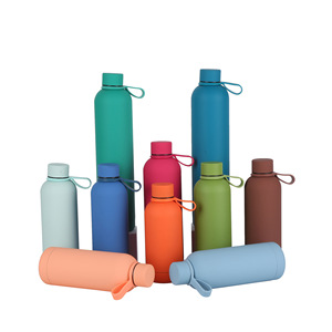 350ml 500ml 750ml <span class=keywords><strong>1000ml</strong></span> di borraccia Termos in acciaio inossidabile con rivestimento in gomma doppia parete - Product Image 3