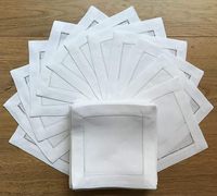 Serviette de cocktail en lin blanc 6x6 pouces, dessous de verre en lin, nappe de fête 100% lin, super rapport qualité-prix, vente en gros
