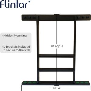 Support mural pour queues de billard Flintar, 3-4 queues, bois noir, résistant à l'eau, durable - Product Image 2