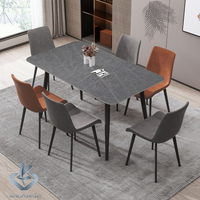 Table de salle à manger classique moderne populaire, ensemble de table à manger compacte avec 4 chaises pour salon