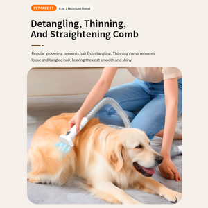 Tondeuse à poils pour animaux de compagnie en gros avec aspiration, faible bruit, kit de toilettage pour chats et chiens avec 5 outils de toilettage - Product Image 3