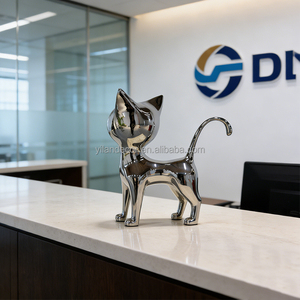 Escultura de Gatos de Acero Inoxidable de Tamaño Real, Estilo Moderno, Decoración de Animales Tallados para <span class=keywords><strong>Plaza</strong></span> Comercial, <span class=keywords><strong>Hotel</strong></span>, Jardín, Paisaje Urbano - Product Image 5