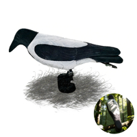 Leurre d'oiseau réaliste en plastique floqué, modèle corbeau-meurille, corps entier, pour la chasse en extérieur, léger