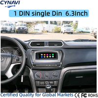 Universal Linux 1 DIN 6.3 Inch CarPlay Android Auto FM Kontrol Setir MP5 Layar Sentuh Autoradio