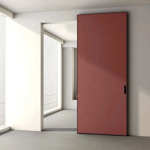 Meilleur Moderne Massif Teck MDF CHÊNE Bois Porte Magique Coulissante Doux Fermeture En Bois Unique Fantôme Porte Conception Photos Arrêts Pour Maison - Product Image 2