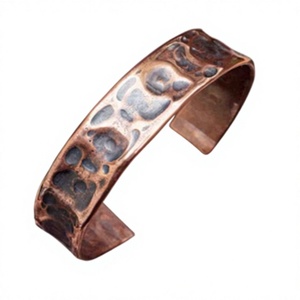 Authentic Textured Hammered Pattern Solid Metal Cuff Fashionable Metal Jewelry Exquisite Design - Product Image 1
