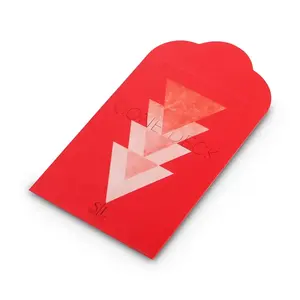 Çin yeni yılı için lüks Hong Bao kırmızı paket zarf özel Logo yüksek kaliteli kağıt zarflar