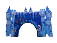 Publicité Frozen Cartoon Thème Blowup Gonflable Bienvenue Entrée Arche Tunnel Pour Halloween Fête De Noël Événement Décoration