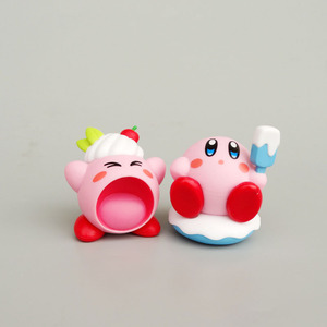 Figurines d'action mignonnes et adorables, figurines d'action en PVC de dessin animé 3D, frites, hamburger, Kirby, pendentif, décoration de voiture, accessoires, jouets - Product Image 4