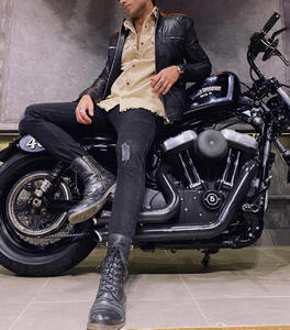 Dallas Black <b>Leather</b> Café <b>Racer</b> Motorcycle <b>Jacket</b> – Genuine <b>Leather</b> Slim Fit Riding <b>Jacket</b> with YKK Zippers - Product Image 3