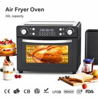 Four à friture sans huile grande capacité 30L 1700W, four à air multifonction pour la cuisson et la rôtissure à domicile