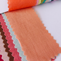 Primavera Verano color sólido Lino rayón viscosa tejido mezclado tela para blusa vestido que fluye tela suave 6E20