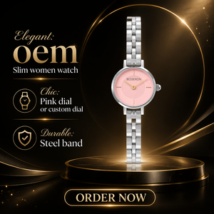 Reloj de Cuarzo Ovalado Personalizado para Mujer, Correa de Acero Inoxidable Analógica, Esfera Minimalista, Mini Arco de 3 Eslabones, Reloj de Pulsera de Moda de Dos Tonos - Product Image 3