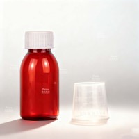 Flacon en plastique ambré pour médicaments 50ml/60ml/100ml/120ml/150ml/200ml, récipient transparent vide en PET avec bouchon à vis