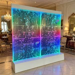 Commercial Clear Acrylic LED Water Feature Wall With Wall Mounted Wine Shelf For Bar <b>Lounge</b> Restaurant Decoration - Product Image 4