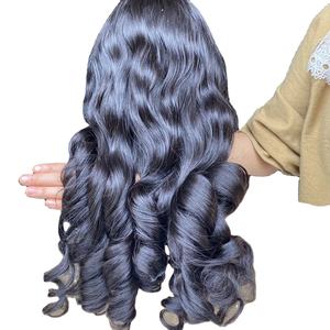 Wavy Curly Remy Hair 100g Tape Extensions Single Donor Raw Virgin Hair <b>Bundle</b> Cuticles Aligned Human Hair Wig - Product Image 2