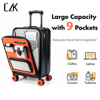 Valise à roulettes Covestro PC Spinner, ouverture frontale, imperméable, en Oxford léger, avec extension et porte-gobelet, pour voyage