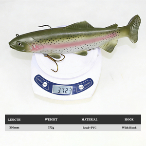 Señuelo Blando de Simulación de Trucha de 300mm y 372g, Personalizado de Fábrica, Cebo Artificial para Pesca de Grandes Peces, Señuelo Blando para Lucio, Salmón y Atún - Product Image 2