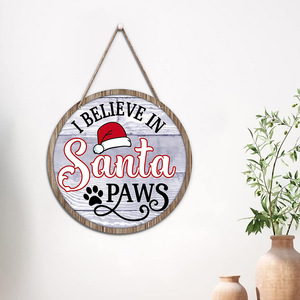 Decorazione Natalizia Circolare Creativa per Porta, Insegna <span class=keywords><strong>di</strong></span> Benvenuto per Casa e Ristorante, Decorazione da Appendere in <span class=keywords><strong>Legno</strong></span> con Finitura UV, per Pasqua e Laurea - Product Image 3