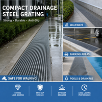 Grille de drainage linéaire antidérapante en acier inoxydable 304 résistante aux intempéries pour plateforme commerciale et passerelle