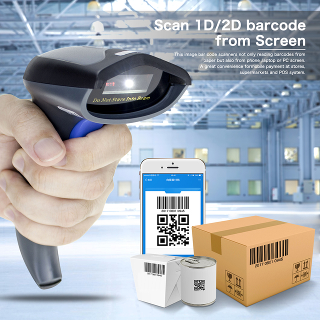 NETUM 1D 2D Wired USB Qr Bar Code Reader Supermarket Handheld Barcode Scanner for POS Solutions Sale Inventory