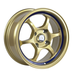 <span class=keywords><strong>Llantas</strong></span> <span class=keywords><strong>Doradas</strong></span> de Lujo para Autos de Pasajeros, <span class=keywords><strong>Llantas</strong></span> de Aleación de Aluminio para Carreras, 4 Orificios, 15 Pulgadas, PCD 4*100, 3 Años de Garantía - Product Image 4